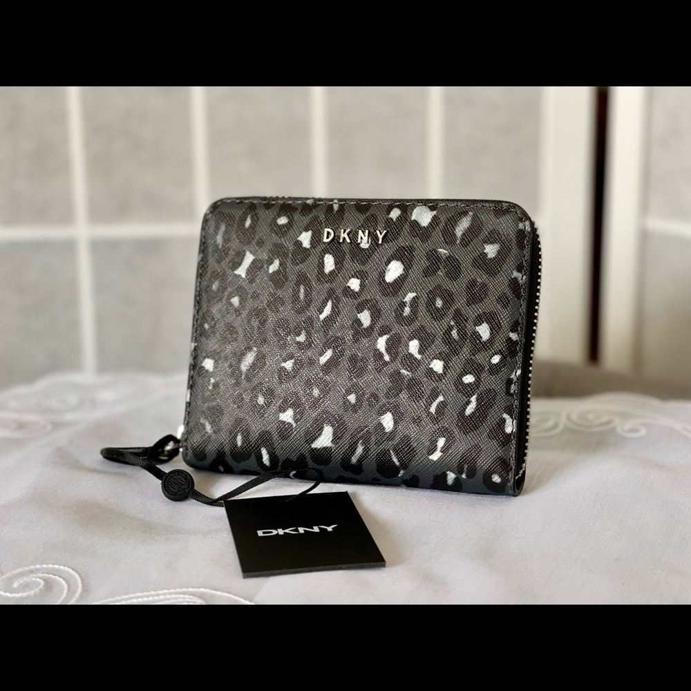 DKNY black cheetah wallet